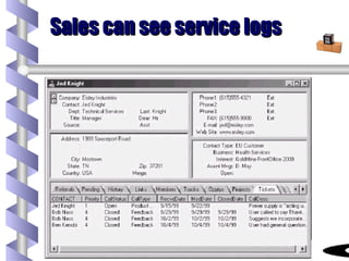 Sales can see service logs 