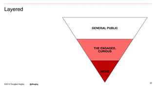 42
GENERAL PUBLIC
THE ENGAGED,
CURIOUS
NICHE
Layered
©2012 Douglas Hegley @dhegley
 