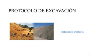 PROTOCOLO DE EXCAVACIÓN
Material de préstamo
 