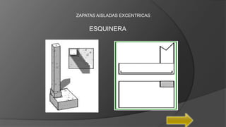ZAPATAS AISLADAS EXCENTRICAS
ESQUINERA
 