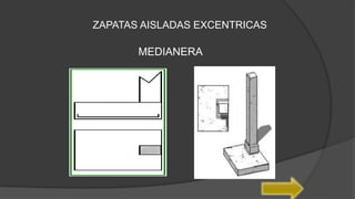 ZAPATAS AISLADAS EXCENTRICAS
MEDIANERA
 