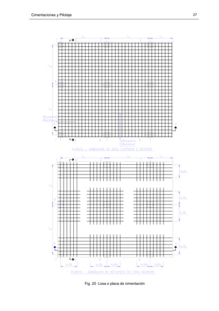 Cimentaciones y Pilotaje 27
Fig. 20 Losa o placa de cimentación
 