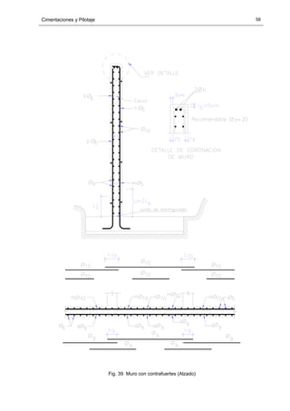 Cimentaciones y Pilotaje 58
Fig. 39 Muro con contrafuertes (Alzado)
 