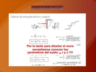 DISEÑO DE MURO ANCLADO
 