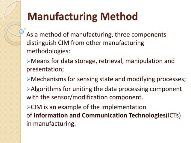 Computer Integrated Manufacturing | PPTX