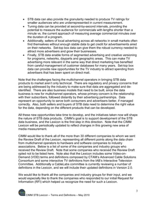 CIMM Set Top Box (STB) Lexicon / Glossary of terms May 2010 | PDF