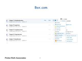 Box.com




Porter-Roth Associates     11
 