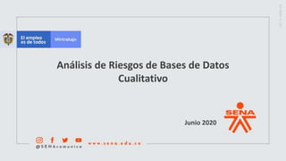 Junio 2020
Análisis de Riesgos de Bases de Datos
Cualitativo
 