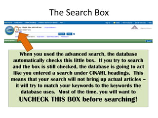 CINAHL Effective Searching | PPTX