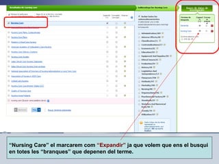 “Nursing Care” el marcarem com “Expandir” ja que volem que ens el busqui
en totes les “branques” que depenen del terme.
 
