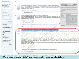 S’ens obre el sumari del nº que hem escollit I busquem l’article….
 