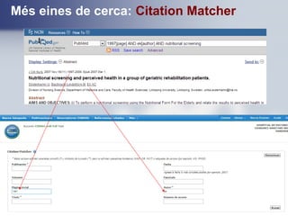 Més eines de cerca: Citation Matcher
 