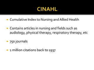CINAHL and Medline | PPTX