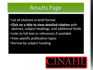 CINAHL | PPTX