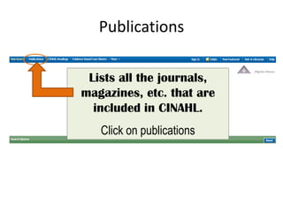 CINAHL: Tips and Tricks | PPTX