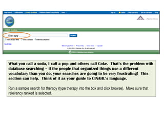 CINAHL: Tips and Tricks | PPTX