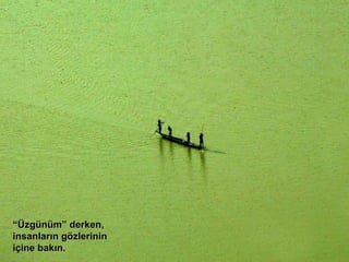 “ Üzgünüm” derken, insanların gözlerinin içine bakın. 