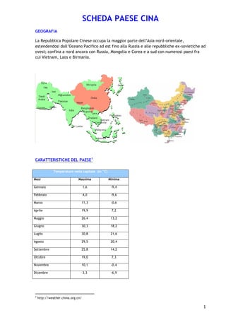 Cina scheda paese 2012  