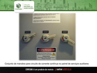 Conjunto de manobra para circuito de corrente contínua no painel de serviços auxiliares
 