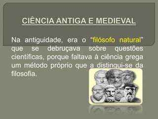 Filosofia da ciência antiga e medieval