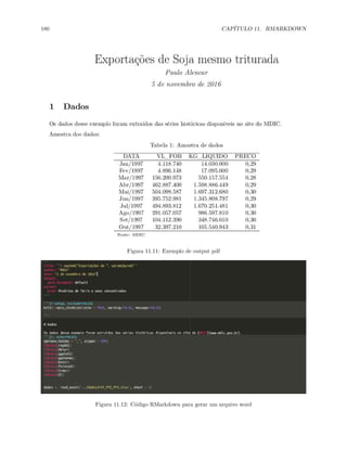 180 CAPÍTULO 11. RMARKDOWN
Figura 11.11: Exemplo de output pdf
Figura 11.12: Código RMarkdown para gerar um arquivo word
 