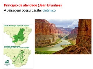 Principio da atividade (Jean Brunhes)
A paisagem possui caráter dinâmico

 