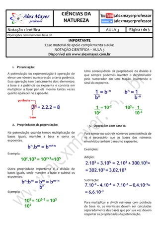SOLUTION: Notação Científica e Potenciação - Matemática - Studypool
