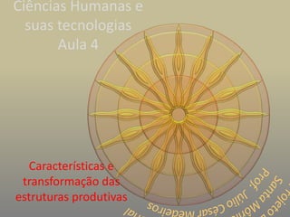 Ciências Humanas e
suas tecnologias
Aula 4
Características e
transformação das
estruturas produtivas
 