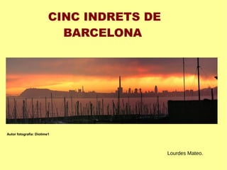 CINC INDRETS DE
BARCELONA
Autor fotografia: Diotime1
Lourdes Mateo.
 