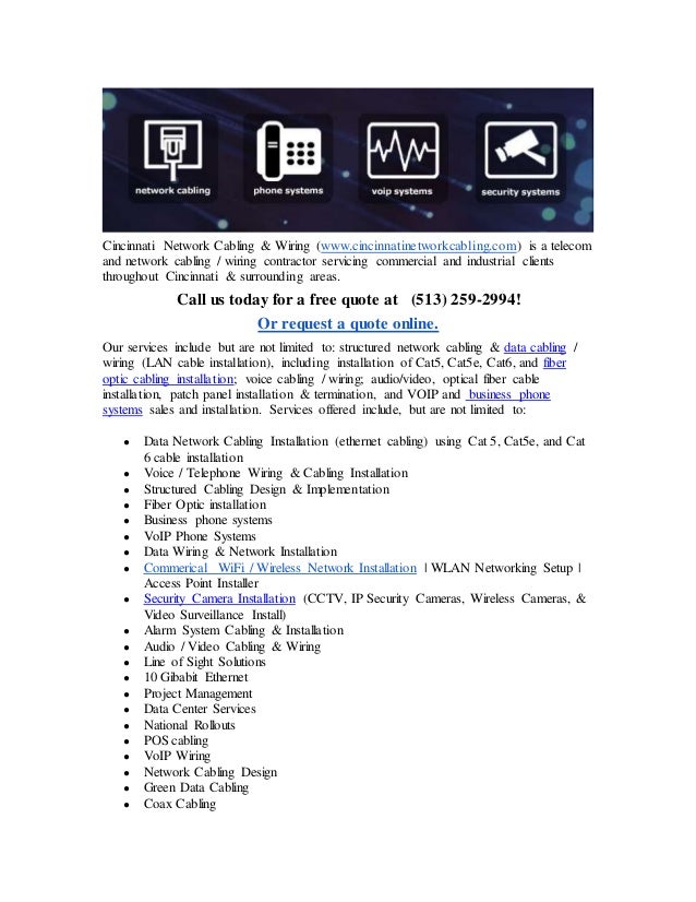 Cincinnati Network Cabling and Fiber Optic Services