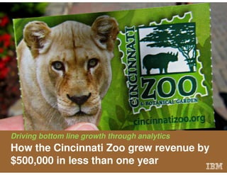 Driving bottom line growth through analytics 
How the Cincinnati Zoo achieved a 
400% ROI in less than one year 
 