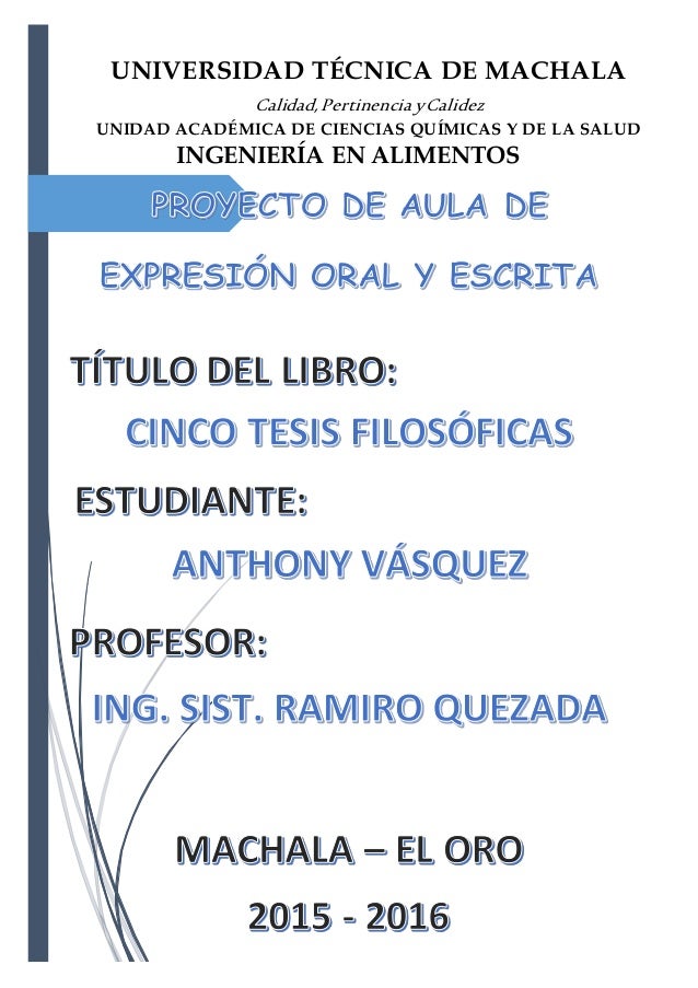 CINCO TESIS FILOS FICAS