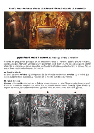 CINCO ANOTACIONES SOBRE LA EXPOSICIÓN “LA VIDA DE LA PINTURA”




               (1)TRÍPTICO AMOR Y TIEMPO. La mitología i...