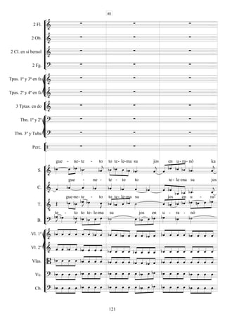 









2 Fl. 
  
2 Ob. 
  
2 Cl. en si bemol 
  
2 Fg. 
  








Tpas. 1ª y 3ª en fa 
  
Tpas. 2ª y 4ª en fa 
  


3 Tptas. en do 
  








Tbn. 1º y 2º 
  
Tbn. 3º y Tuba 
  


Perc.    












S. 

gue


-

ne-


te -


to




to

te-

le-

ma

su


jos
 


 
en

u -

ra-


nó


ka
C.   
gue

-

ne -

te -

to

to





te-

le-

ma


su


jos
T. 

 


gue-

ne-


te

-


to



to

te-

le-

ma

su


 

jos
 
en





u

-
 
ra-
B. 


te

-


to





to

te-

le-

ma

su





jos
 
en

u -

ra -

nó















Vl. 1º  



    


    


   



    



   



   
Vl. 2º  



    



    



   



    



    



  
Vlas. 




    



    



    



    



   



   
Vc. 




    



    



    



    



    



   
Cb. 




    



   



    



   



   



   
40
121
 