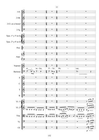 









3 Fl. 
     
2 Ob. 
     
2 Cl. en si bemol 
     
2 Fg. 
     








Tpas. 1ª y 3ª en fa 
     
Tpas. 2ª y 4ª en fa 
     


Perc.       


Arpa

     

     






Soprano 
     
Barítono 

ex


-
 
su -

les,
 
fi -



li-

i
 
He -


vae,











S. 
     
C. 
     
T. 

     
B. 
     















Vl. 1º 
     




 
Vl. 2º  



    



  





   





    


    



    



 
 
Vlas.  



    



   
 



  
 



   
 

 



    



 
  
Vc. 
     

 
 


Cb. 
     

 
 


35
152
 