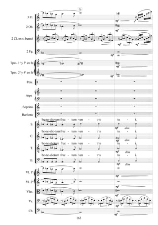 











3 Fl. 




    
 
 




  
  



  
2 Ob. 




    
 
 


2 Cl. en si bemol 

 




 

 
  




 

   




 


   








 
 


 
 

 
 
  


 
2 Fg.   
 









Tpas. 1ª y 3ª en fa   
  


Tpas. 2ª y 4ª en fa     


Perc.    


Arpa

  

  





Soprano 
  
Barítono 
  












S. 




be-

ne-

dic-

tum


fruc -


tum

ven -

tris


tu -
dim

i.
C.  




be-

ne-

dic-

tum

fruc - tum

 
ven -

tris

tu -
dim

i.
T. 


 


be-

ne-

dic-

tum

fruc -


tum

ven -

tris

tu -
dim
i.
B.  




be-

ne-

dic-

tum


fruc -


tum

ven -

tris


tu -
dim

i.















Vl. 1º 




    
 
 


Vl. 2º 



    
 
 


Vlas. 




   
 
 


Vc. 


 


 
 


  




  


 




 


  

 


 


 


 
  


 




  
Cb.   



75
163
 