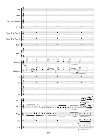 









3 Fl. 
  
2 Ob. 
  
2 Cl. en si bemol 
  
2 Fg. 
  








Tpas. 1ª y 3ª en fa 
  
Tpas. 2ª y 4ª en fa 
  


Perc.    


Arpa

  

  







Soprano 


pi -

a,

pi -

a,

o

pi - a,

Barítono 

o
 
 
pi -

a,

o


 
pi -

a,

o
 
 
pi

- a,











S. 
  
C. 
  
T. 

  
B. 
  
















Vl. 1º 
  























Vl. 2º  



    


   



    



   



    



 











Vlas. 




    




  



    



   




    




div
 
 

Vc. 
  





   
Cb. 
  





   
174
 