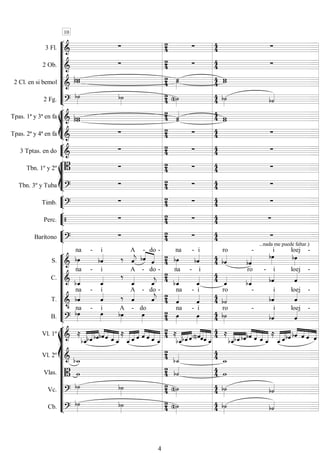 









3 Fl.      
2 Ob.      
2 Cl. en si bemol 
  

 
2 Fg. 


 
  








Tpas. 1ª y 3ª en fa  
   
Tpas. 2ª y 4ª en fa      


3 Tptas. en do      








Tbn. 1º y 2º      
Tbn. 3º y Tuba 
 
  
 


Timb. 
 
  
 


Perc.   
  
 


Barítono 
 
  

...nada me puede faltar.)











S. 

na -

i
 

A


-

do -

 
na -

i

 
ro

-

i

loej -
C.  
na -

i


A -


do -


na -

i



ro -

i

loej -
T. 

na -
i
 A -


do -

 
na -

i

 
ro -
i
loej -
B. 

na -

i

A -

do

 
na -

i

 
ro -
i
loej -














Vl. 1º  



 


  




   


  
 



 



 
 

 
 


   




  


  
Vl. 2º  

  
Vlas.      
Vc. 


 
  
Cb. 


 
  
10
4
 