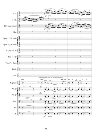 










3 Fl. 

1






  



 


 

 



    


 
 



 




 



 
2 Ob.  






 



  


  
cres
c
 
2 Cl. en si bemol 


 


  



    


 
 



   



 
  


  



  


  
2 Fg. 

cres
c  








Tpas. 1ª y 3ª en fa 
  
Tpas. 2ª y 4ª en fa 
  


3 Tptas. en do 
  








Tbn. 1º y 2º 
  
Tbn. 3º y Tuba 
  


Timb. 
  


Perc.  
...ahora y en la hora de nuestra muerte.)
 


Soprano 


lón,
 

nun

  
cresc
 

kai

en


te

o -

 
-

ra
















Vl. 1º   
div


 

 
 
 
 
 
 
 
 


Vl. 2º    div


 

cres
c

 
 
 
 
 
 
 
 
 

Vlas.   
div


 
cres
c 
 
 

 
 
 
 
 


Vc. 





cresc

cres
c

 
 

 
 

 
 


Cb. 





cresc


 
 

 
 

 
 


50
54
 