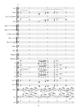 









3 Fl. 
  
2 Ob. 

 


 
 
 
 

2 Cl. en si bemol 
  
2 Fg. 






 
 
 










Tpas. 1ª y 3ª en fa 
  
Tpas. 2ª y 4ª en fa 
  


3 Tptas. en do 
  








Tbn. 1º y 2º 
  
Tbn. 3º y Tuba 
  


Timb. 
  


Perc.    






Soprano 
  
Barítono 
  










S.  
nal





sin

pe-

ca-

doo-


ri -


gi-

nal
C.  nal






sin

pe-

ca-

doo-

ri -


gi-
nal dim

T. 


nal






sin

pe-

ca-

doo-


ri -


gi-

nal
dim
dim

B. 

nal





sin

pe-

ca-

doo-


ri -


gi-

nal
















Vl. 1º 

 


 
 
 
 
dim


Vl. 2º  
 




 
 
 


Vlas. 


 
 



  




  



  
 
 
 



  




 



   

 
  




 




 



  
Vc. 



 
 



   




  



   
 
 
 



  





  




  


 
  




  









 
pizz
 
Cb. 

  




15
76
 