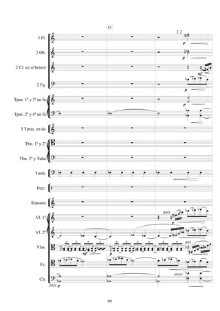 











3 Fl. 
  


1.2
2 Ob. 
  


 
2 Cl. en si bemol 
   

 


 
2 Fg. 
  





   








Tpas. 1ª y 3ª en fa 
  



Tpas. 2ª y 4ª en fa 
  

 



3 Tptas. en do 
  








Tbn. 1º y 2º    
Tbn. 3º y Tuba 
  


Timb. 














Perc.    


Soprano 
  
















Vl. 1º 
  

unis



 



  
 
Vl. 2º  


 






  



   
Vlas. 




  




  





   




  





   




  




  




  




    




 
uni
s
  
   



Vc. 




   




   




    



   
Cb. 
pizz

 
 
 arco




85
99
 