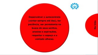 Praticando o SHITSUKE
5º S – SHITSUKE / Autodisciplina
Na
Empresa
Seguir os procedimentos,
regras e normas da
empresa, bem como a
cultura, buscando contribuir
sempre para melhoria do
ambiente de trabalho com
sugestões e instruindo os
colegas com boas práticas.
.
Em
Casa
Ensinar aos familiares o que
aprender na empresa,
praticar as técnicas que se
encaixarem em casa e se
policiar para não voltar os
velhos costumes.
Na
Vida
Desenvolver o autocontrole
(contar sempre até dez), ter
paciência, ser persistente na
busca de seus sonhos,
anseios e aspirações,
respeitar o espaço e a
vontade alheias.
 