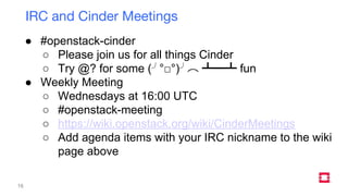 OpenStack Cinder On-Boarding Education - Boston Summit - 2017