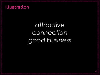 Illustration


             attractive
            connection
           good business



                           41