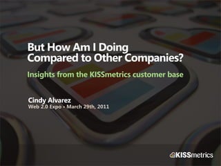 But How Am I Doing
Compared to Other Companies?
Insights from the KISSmetrics customer base


Cindy Alvarez
Web 2.0 Expo • March 29th, 2011
 