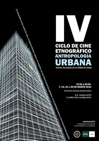 IV Ciclo Cine Etnográfico UNED Cádiz 