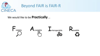 Beyond FAIR is FAIR-R
We would like to be Practically …
 
