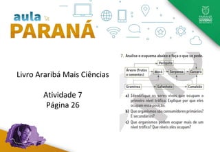 Livro Araribá Mais Ciências
Atividade 7
Página 26
 