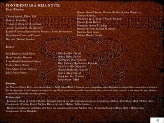 CONFIDÊNCIAS À MEIA NOITE Ficha Técnica Título Original:  Pillow Talk Gênero:  Comédia Tempo de Duração:  105 minutos Ano de Lançamento (EUA):  1959 Estúdio:  Universal International Pictures / Arwin Productions Distribuição:  Universal Pictures Direção:  Michael Gordon Elenco Rock Hudson (Brad Allen) Doris Day (Jan Morrow) Tony Randall (Jonathan Forbes) Thelma Ritter (Alma) Nick Adams (Tony Walters) Julia Meade (Marie) Sinopse Jan Morrow (Doris Day), uma decoradora, e Brad Allen (Rock Hudson), um compositor, são obrigados a compartilhar uma linha telefônica. Jan fica bastante irritada com o tempo com que Brad gasta conversando com namoradas, mas sem saber começa a sair com ele, que planeja conquistá-la fingindo ser outra pessoa. Premiações - Ganhou o Oscar de Melhor Roteiro Original, além de ter sido indicado em outras 4 categorias: Melhor Atriz (Doris Day), Melhor Atriz Coadjuvante (Thelma Ritter), Melhor Direçã de Arte e Melhor Trilha Sonora. - Recebeu 2 indicações ao Globo de Ouro, nas seguintes categorias: Melhor Atriz - Comédia/Musical (Doris Day) e Melhor Ator Coadjuvante (Tony Randall). Roteiro:  Russell Rouse, Maurice Richlin, Stanley Shapiro e Clarence Greene, Produção:  Ross Hunter e Martin Melcher Música:  Frank DeVol Fotografia:  Arthur E. Arling Direção de Arte:  Richard H. Riedel Figurino:  Jean Louis Edição:  Milton Carruth Allen Jenkins (Harry) Marcel Dalio (Pierot) Lee Patrick (Sra. Walters) Mary McCarty (Enfermeira Resnick) Alex Gerry (Dr. Maxwell) Hayden Rorke (Sr. Conrad) Valerie Allen (Eileen) Jacqueline Beer (Yvette) Arlen Stuart (Tilda) 