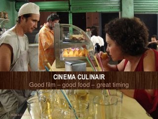 CINEMA CULINAIR
Good film – good food – great timing
1CINEMA CULINAIR | GOOD FILM - GOOD FOOD - GREAT TIMING
 